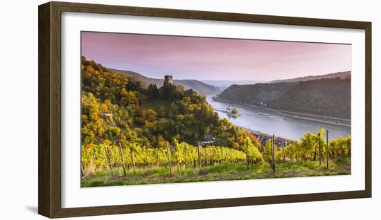 Burg Gutenfels at Sunset, Kaub, Rhineland-Palatinate, Germany-Matteo Colombo-Framed Photographic Print