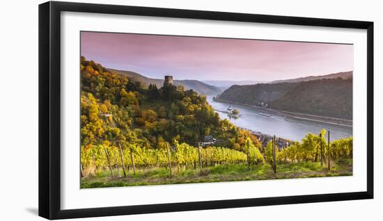 Burg Gutenfels at Sunset, Kaub, Rhineland-Palatinate, Germany-Matteo Colombo-Framed Photographic Print