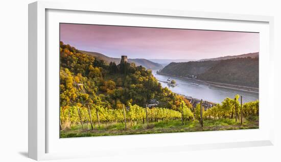 Burg Gutenfels at Sunset, Kaub, Rhineland-Palatinate, Germany-Matteo Colombo-Framed Photographic Print