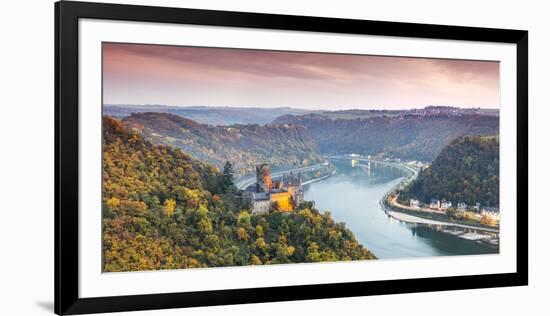 Burg Katz and Romantic Rhine, Sankt Goarhausen, Rhineland-Palatinate, Germany-Matteo Colombo-Framed Photographic Print