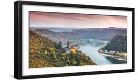 Burg Katz and Romantic Rhine, Sankt Goarhausen, Rhineland-Palatinate, Germany-Matteo Colombo-Framed Photographic Print