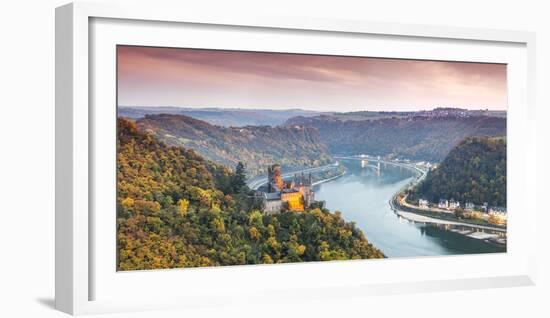 Burg Katz and Romantic Rhine, Sankt Goarhausen, Rhineland-Palatinate, Germany-Matteo Colombo-Framed Photographic Print