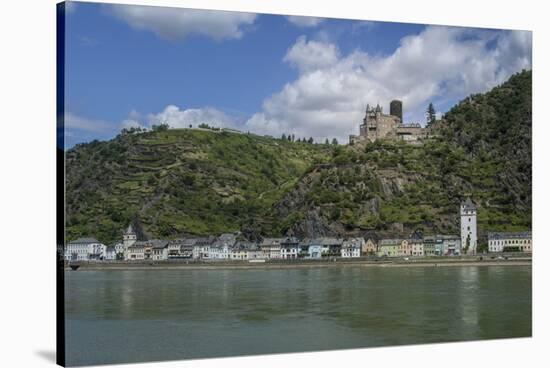 Burg Katz, Katz Castle, St Goarshausen, St Goar, Rhine River, Germany-Jim Engelbrecht-Stretched Canvas