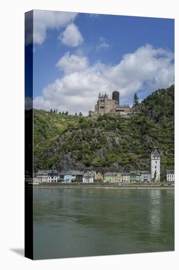 Burg Katz, Katz Castle, St Goarshausen, St Goar, Rhine River, Germany-Jim Engelbrecht-Stretched Canvas