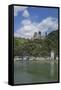 Burg Katz, Katz Castle, St Goarshausen, St Goar, Rhine River, Germany-Jim Engelbrecht-Framed Stretched Canvas