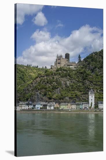 Burg Katz, Katz Castle, St Goarshausen, St Goar, Rhine River, Germany-Jim Engelbrecht-Stretched Canvas