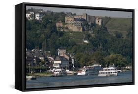 Burg Rheinfels Overlooks St Goar Germany-Charles Bowman-Framed Stretched Canvas