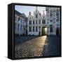 Burg Square and Town Hall, Bruges, UNESCO World Heritage Site, West Vlaanderen (Flanders), Belgium-Stuart Black-Framed Stretched Canvas