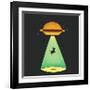 Burger Abduction-Michael Buxton-Framed Art Print