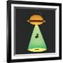 Burger Abduction-Michael Buxton-Framed Premium Giclee Print