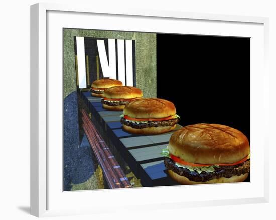 Burger Factory, Artwork-Christian Darkin-Framed Photographic Print