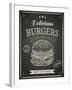 Burger House Poster on Chalkboard-hoverfly-Framed Art Print