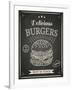 Burger House Poster on Chalkboard-hoverfly-Framed Art Print