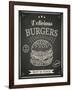 Burger House Poster on Chalkboard-hoverfly-Framed Art Print