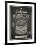 Burger House Poster on Chalkboard-hoverfly-Framed Art Print