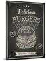 Burger House Poster on Chalkboard-hoverfly-Mounted Art Print