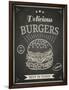 Burger House Poster on Chalkboard-hoverfly-Framed Art Print