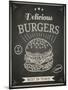 Burger House Poster on Chalkboard-hoverfly-Mounted Art Print