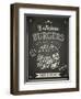 Burger House Poster on Chalkboard-hoverfly-Framed Art Print