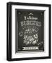 Burger House Poster on Chalkboard-hoverfly-Framed Art Print