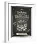 Burger House Poster on Chalkboard-hoverfly-Framed Art Print