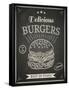 Burger House Poster on Chalkboard-hoverfly-Framed Stretched Canvas