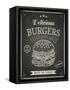 Burger House Poster on Chalkboard-hoverfly-Framed Stretched Canvas