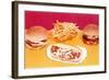 Burgers, Fries, Sloppy Joe-null-Framed Art Print