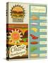 Burgers Menu Set Retro-elfivetrov-Stretched Canvas