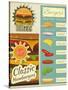 Burgers Menu Set Retro-elfivetrov-Stretched Canvas