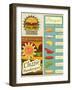 Burgers Menu Set Retro-elfivetrov-Framed Art Print