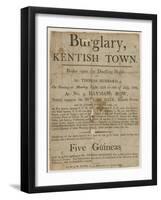 Burglary in Kentish Town in 1798. Reward of £5-null-Framed Giclee Print