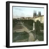 Burgos (Spain), the Espolon Promenade-Leon, Levy et Fils-Framed Photographic Print