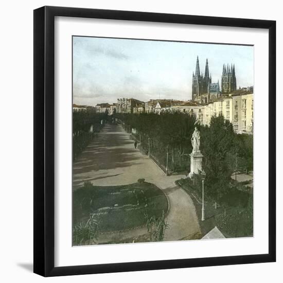 Burgos (Spain), the Espolon Promenade-Leon, Levy et Fils-Framed Photographic Print