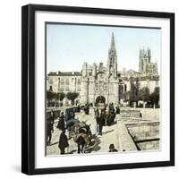 Burgos (Spain), View of the Cathderal and Saint Maria's Arch-Leon, Levy et Fils-Framed Photographic Print