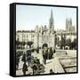 Burgos (Spain), View of the Cathderal and Saint Maria's Arch-Leon, Levy et Fils-Framed Stretched Canvas