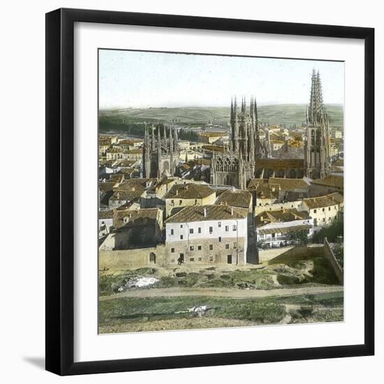 Burgos (Spain), View of the Cathedral Seen from the Castle-Leon, Levy et Fils-Framed Photographic Print