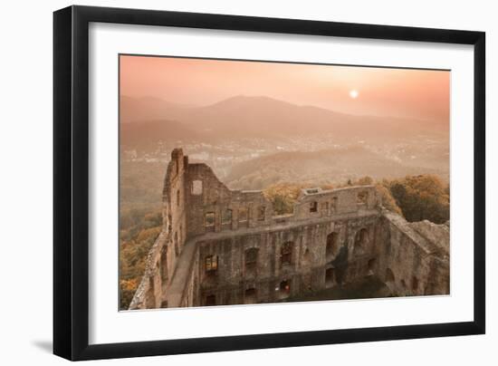 Burgruine Hohenbaden Castle Ruin at Sunset-Markus-Framed Photographic Print