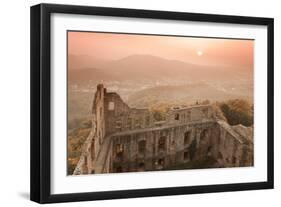 Burgruine Hohenbaden Castle Ruin at Sunset-Markus-Framed Photographic Print