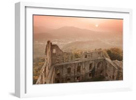 Burgruine Hohenbaden Castle Ruin at Sunset-Markus-Framed Photographic Print
