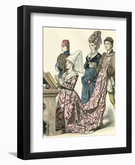 Burgundian Costume 1450-null-Framed Art Print