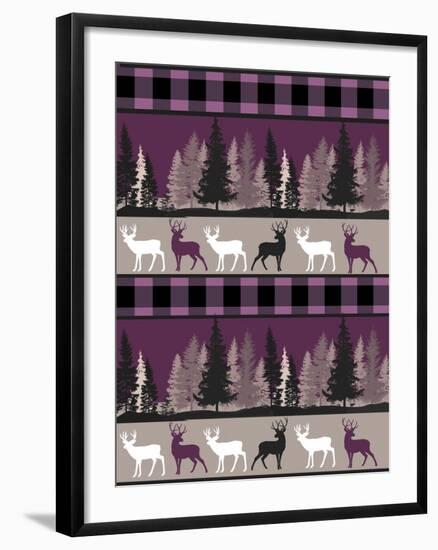 Burgundy Deer-Color Bakery-Framed Giclee Print