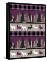 Burgundy Deer-Color Bakery-Framed Stretched Canvas