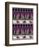 Burgundy Deer-Color Bakery-Framed Giclee Print