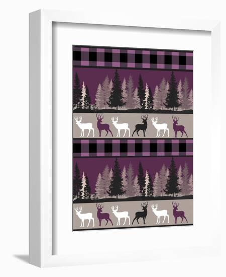 Burgundy Deer-Color Bakery-Framed Giclee Print