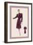 Burgundy Dressy Coat-null-Framed Art Print