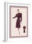 Burgundy Dressy Coat-null-Framed Art Print