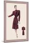 Burgundy Dressy Coat-null-Mounted Art Print