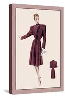 Burgundy Dressy Coat-null-Stretched Canvas