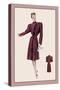 Burgundy Dressy Coat-null-Stretched Canvas